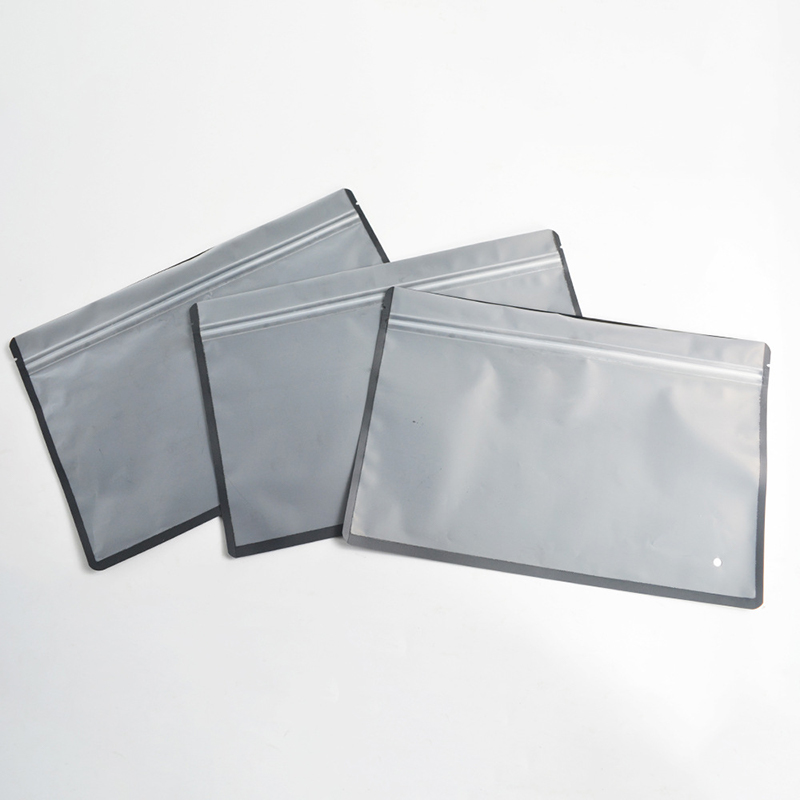 Matte black transparent zipper plastic bag garment packaging