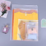 Custom One Side Clear One Side Matt Logo Printing Zip Lock Bags For Clothing Packing